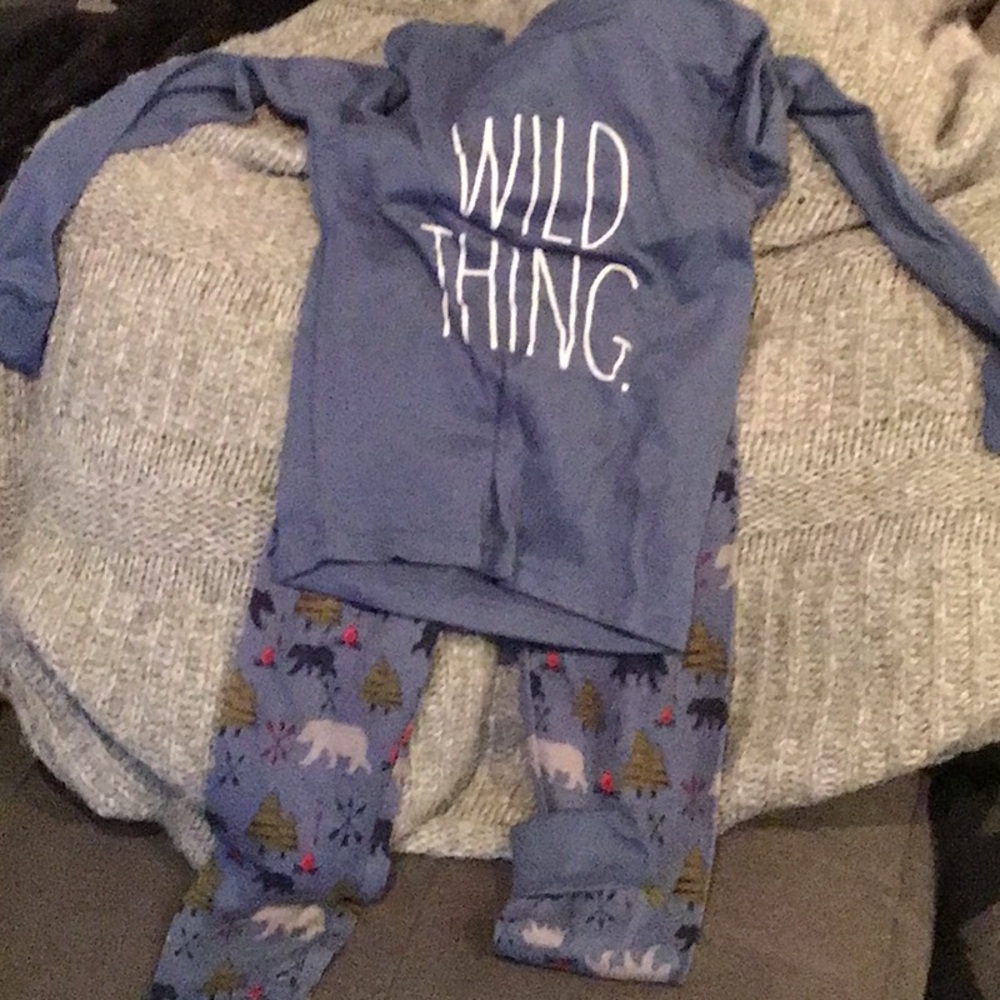 Blue 'Wild Thing' Shirt and Patterned Jammie Pants Set